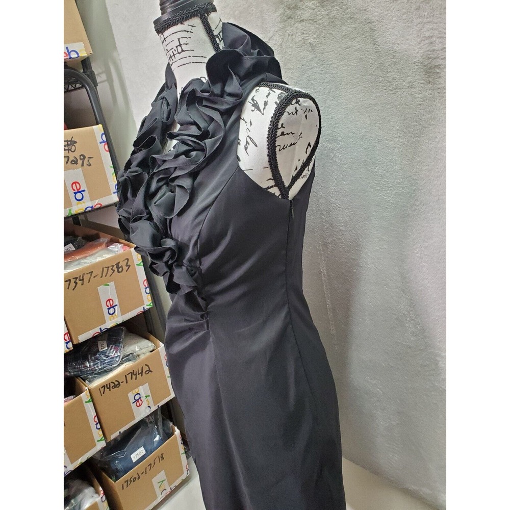 Cache Black Ruffle Halter Cocktail Dress - Picture 5 of 10